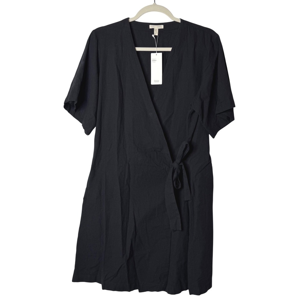 NEW Eileen Fisher Wrap Kimono Tunic Jacket Petite L Organic Cotton Lagenloo READ